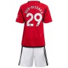 Conjunto (Camiseta+Pantalón Corto) Manchester United Wan-Bissaka 29 Primera Equipación 23-24 - Niño